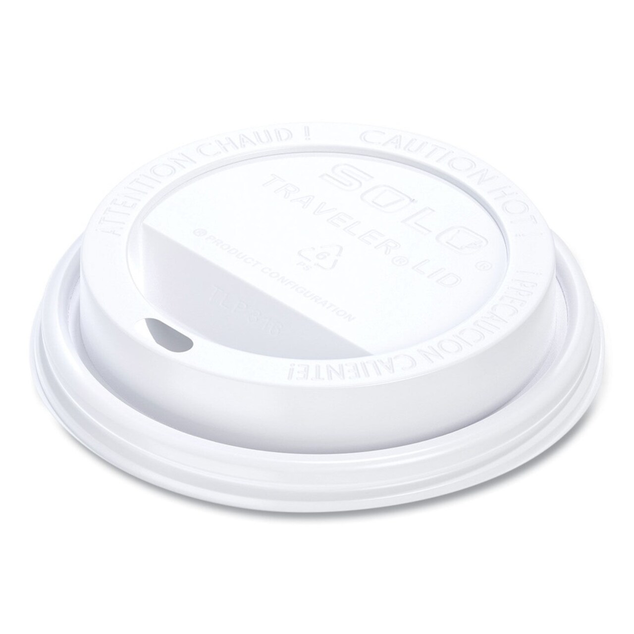 SOLO Traveler Cappuccino Style Dome Lid for 10 oz. to 24 oz. Cups - White (100/Pack, 10 Packs/Carton)